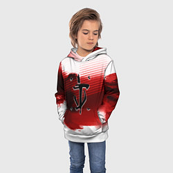Толстовка-худи детская Doom eternal logo краски, цвет: 3D-белый — фото 2