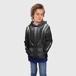 Толстовка-худи детская Карбоновый байкер, цвет: 3D-синий — фото 2