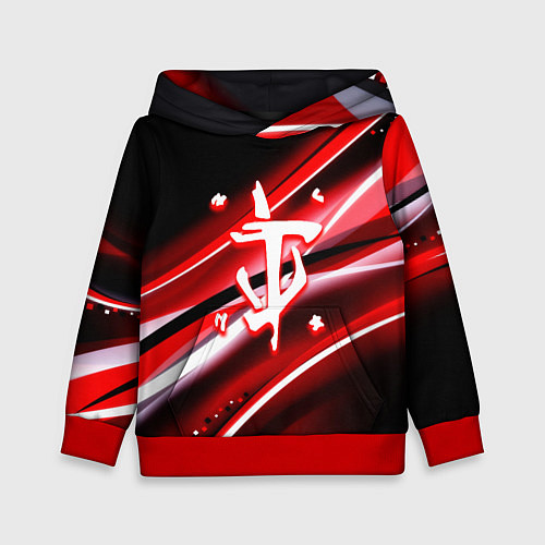 Детская толстовка Doom logo geometry / 3D-Красный – фото 1