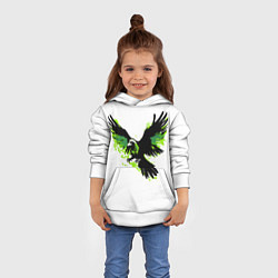 Толстовка-худи детская Зеленый орел, цвет: 3D-белый — фото 2