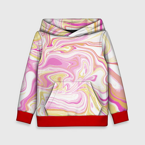Детская толстовка Абстракция мраморный фон / 3D-Красный – фото 1