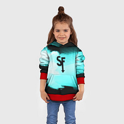 Толстовка-худи детская Sally face geometry, цвет: 3D-красный — фото 2