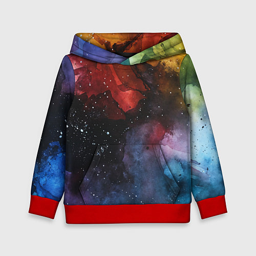 Детская толстовка Акварельная цветная абстракция / 3D-Красный – фото 1