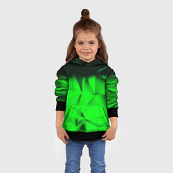 Толстовка-худи детская Кислотная абстракция кубы, цвет: 3D-черный — фото 2