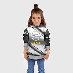 Толстовка-худи детская Opel стальная геометрия, цвет: 3D-меланж — фото 2