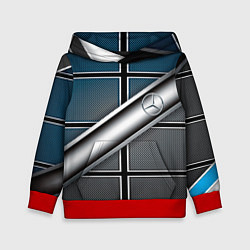 Толстовка-худи детская Mercedes benz sport geometry, цвет: 3D-красный