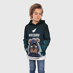 Толстовка-худи детская Свободу Павлу Дурову, цвет: 3D-белый — фото 2
