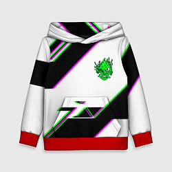 Толстовка-худи детская Cyberpunk logo geometry, цвет: 3D-красный