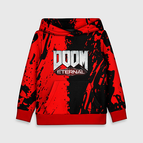 Детская толстовка Doom eternal краски / 3D-Красный – фото 1