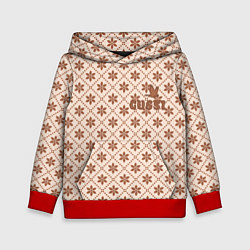 Толстовка-худи детская Гусси - надпись узор, цвет: 3D-красный