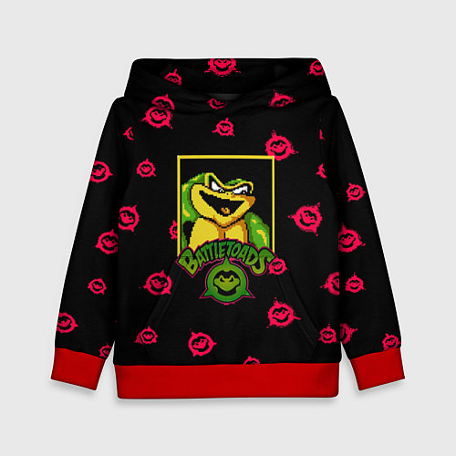 Детская толстовка Боевые жабы паттерн / 3D-Красный – фото 1