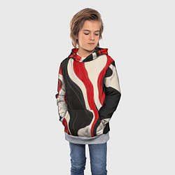Толстовка-худи детская Абстрактные волнистые полосы, цвет: 3D-меланж — фото 2