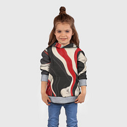 Толстовка-худи детская Абстрактные волнистые полосы, цвет: 3D-меланж — фото 2