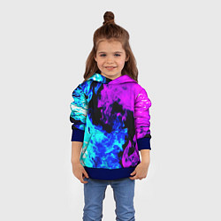 Толстовка-худи детская Битва неонового огня, цвет: 3D-синий — фото 2