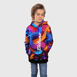 Толстовка-худи детская Colourful abstraction - Milano, цвет: 3D-черный — фото 2