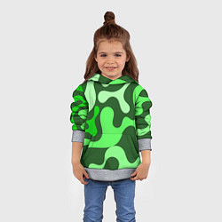 Толстовка-худи детская Камуфляж зеленый крупный, цвет: 3D-меланж — фото 2