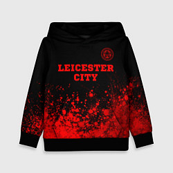 Толстовка-худи детская Leicester City - red gradient посередине, цвет: 3D-черный