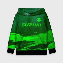 Толстовка-худи детская Suzuki - green gradient посередине, цвет: 3D-черный