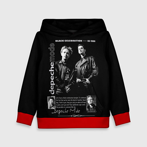 Детская толстовка Depeche Mode Black Celebration 1986 / 3D-Красный – фото 1