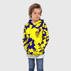 Толстовка-худи детская Российская империя камуфляж желтый, цвет: 3D-белый — фото 2