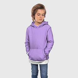 Толстовка-худи детская Эмоция страха - сиреневый, цвет: 3D-белый — фото 2