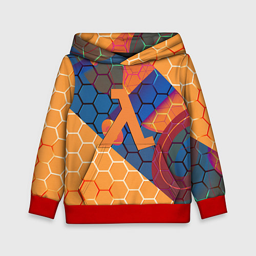 Детская толстовка Half life hexagon steel / 3D-Красный – фото 1