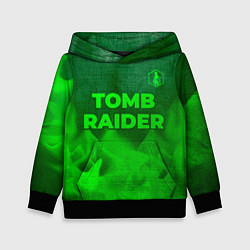 Толстовка-худи детская Tomb Raider - green gradient посередине, цвет: 3D-черный