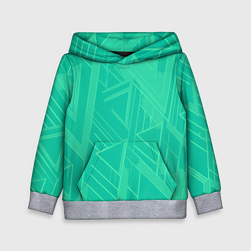 Детская толстовка Мятный зелёный однотонный геометричный / 3D-Меланж – фото 1