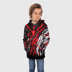 Толстовка-худи детская Красный и черный абстрактный фон, цвет: 3D-черный — фото 2