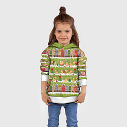 Толстовка-худи детская Много капибар семьей на Новый год и Рождество, цвет: 3D-белый — фото 2