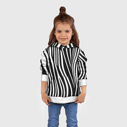 Толстовка-худи детская Полоски зебры, цвет: 3D-белый — фото 2