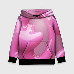 Толстовка-худи детская Розовые краски абстракция, цвет: 3D-черный