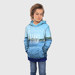 Толстовка-худи детская Санкт-Петербург северная столица России, цвет: 3D-синий — фото 2