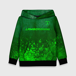 Толстовка-худи детская Lamborghini - green gradient посередине, цвет: 3D-черный