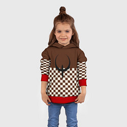Толстовка-худи детская Квейк ретро паттерн, цвет: 3D-красный — фото 2