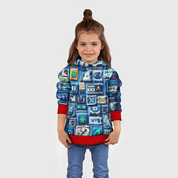 Толстовка-худи детская Пэчворк с геймерскими знаками, цвет: 3D-красный — фото 2