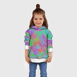 Толстовка-худи детская Разноцветные слайды - абстракция, цвет: 3D-белый — фото 2