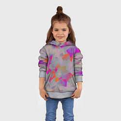 Толстовка-худи детская Розово-фиолетовые осколки, цвет: 3D-меланж — фото 2