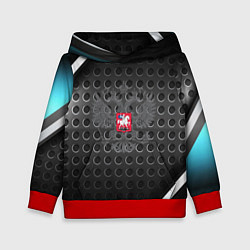 Толстовка-худи детская Россия герб карбон, цвет: 3D-красный