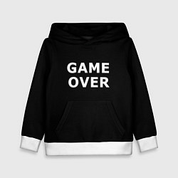 Толстовка-худи детская Game over white logo, цвет: 3D-белый