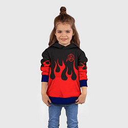 Толстовка-худи детская Linkin park logo fire, цвет: 3D-синий — фото 2