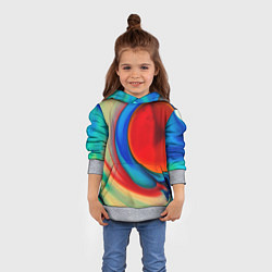 Толстовка-худи детская Жидкие цветные краски, цвет: 3D-меланж — фото 2