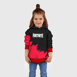 Толстовка-худи детская Fortnite розовые краски, цвет: 3D-красный — фото 2