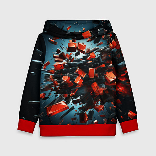 Детская толстовка Геометрический взрыв пластин / 3D-Красный – фото 1