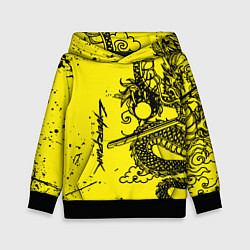 Толстовка-худи детская Syberpunk dragon tatoo, цвет: 3D-черный