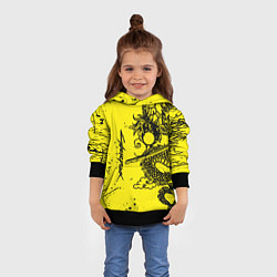 Толстовка-худи детская Syberpunk dragon tatoo, цвет: 3D-черный — фото 2