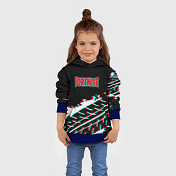 Толстовка-худи детская Fortnite краски глитч, цвет: 3D-синий — фото 2