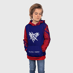 Толстовка-худи детская Velial squad abstract, цвет: 3D-красный — фото 2