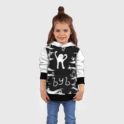 Толстовка-худи детская Ъуъ съука memes, цвет: 3D-черный — фото 2