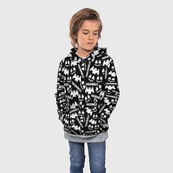 Толстовка-худи детская Marshmello pattern music, цвет: 3D-меланж — фото 2